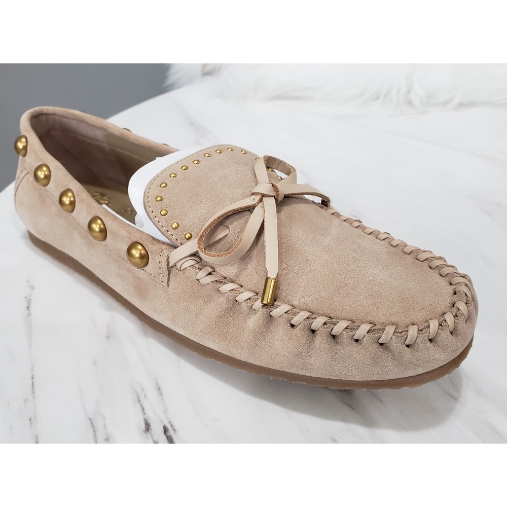 NEW NO BOX SIZE 10 Vince Camuto Sennett Studded Mocassin Tan Camel Suede Boho